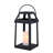 H13” Solar Outdoor Lantern With Flickering Candle Modern Metal Solar Lantern With Handle, Waterproof Patio Table & Hanging Light Auto On/off For Garden Deck