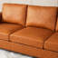 Canapé 3 places en cuir, canapé Mid-Century en similicuir pour meubles de salon
