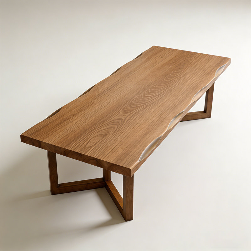 Table de conférence moderne en bois massif | Négociation et bureau, H 29,53 po x L 102,36 po x l 39,37 po