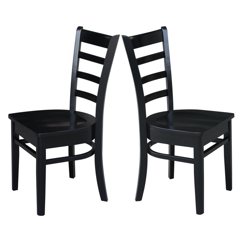 Alvery 17.7'' H Solid Wood Side Chair, Black