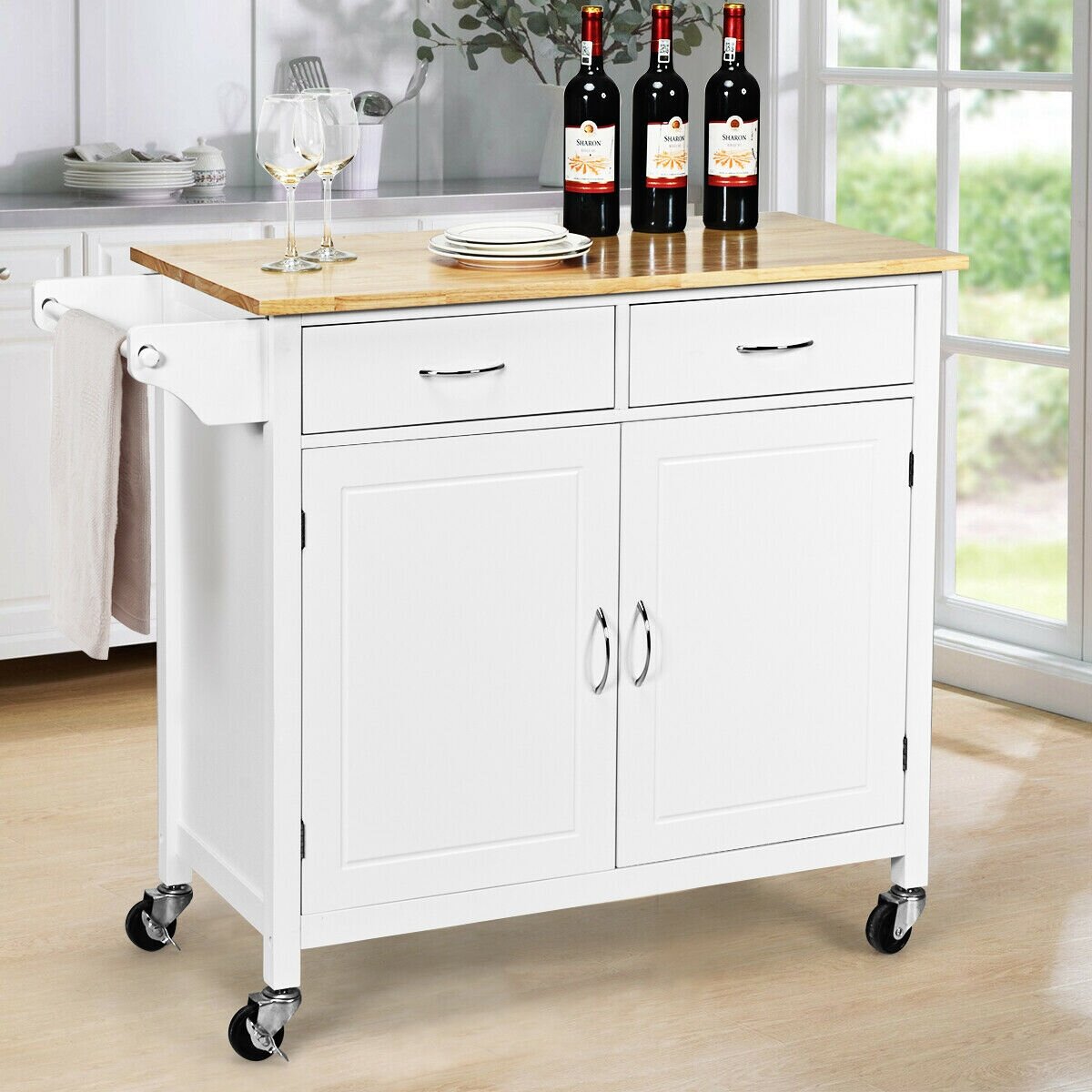 Red Barrel Studio® Solid Wood Top Kitchen Island 