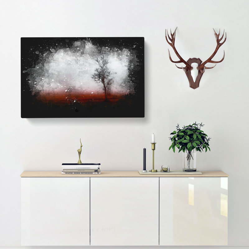Tree Fog In Switzerland - Wrapped Canvas Print, 40cm H x 60cm W x 3cm D