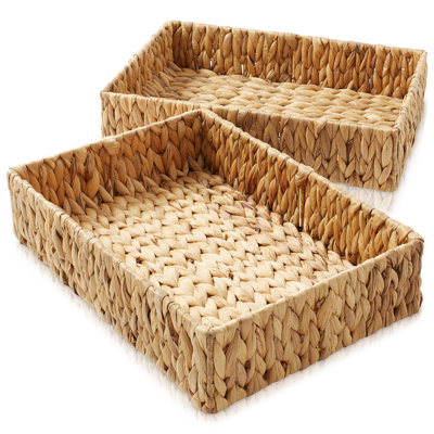 Casafield Bathroom Storage Baskets, Water Hyacinth Toilet Tank Topper Bins