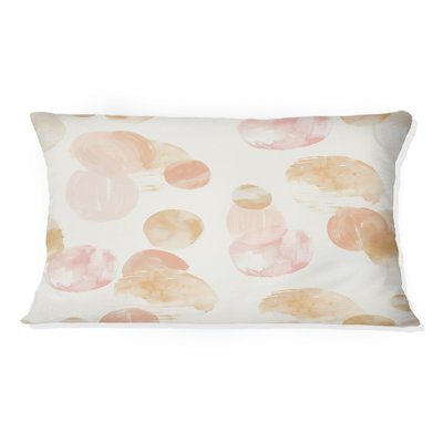 Pink Orange Boho Circles I - Boho Lumbar Pillow