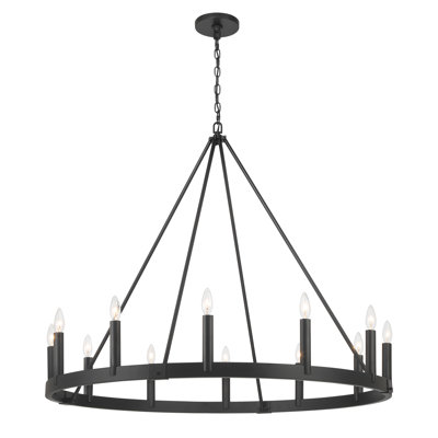 Lustre à 12 lumières au fini charbon Minka Lavery Dutton