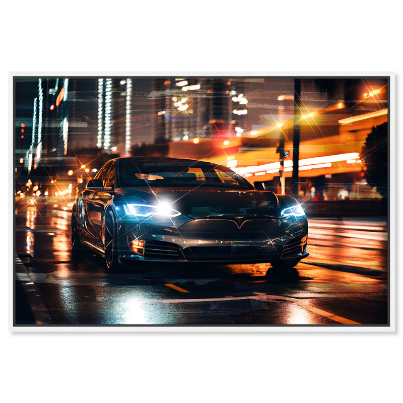 «Ludicrous Racing Car Print Man Cave» par Notoriart, Cadre blanc, H 31 po x l 46 po
