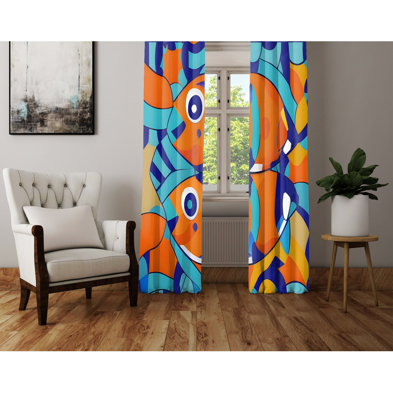 Rideau en polyester Estrellas, L 20 po x L 52 po
