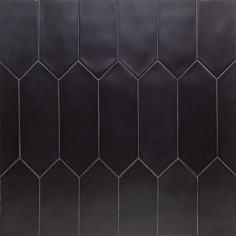 Russell Pinnacle 4" x 12" Porcelain Picket Hexagon Wall & Floor Subway Tile (10.76 Sq. Ft. / Case), Black