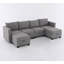 Canapé modulaire convertible modulaire avec siège de rangement, conception en U pour sièges multiples, chaise réversible pour agencement flexible-43193413