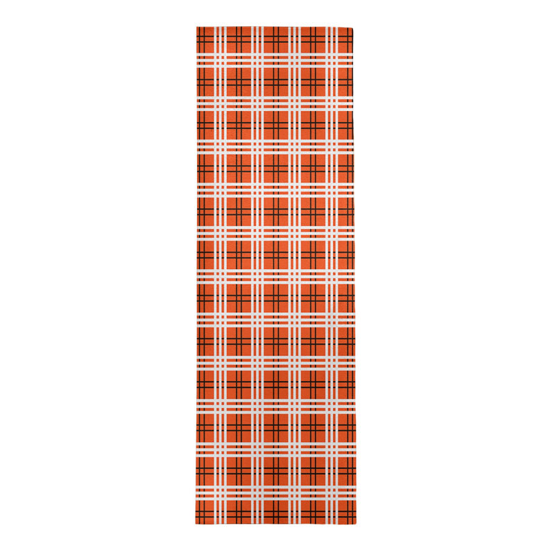Tapis à carreaux orange, Tapis de couloir 2 pi 6 po x 8 pi