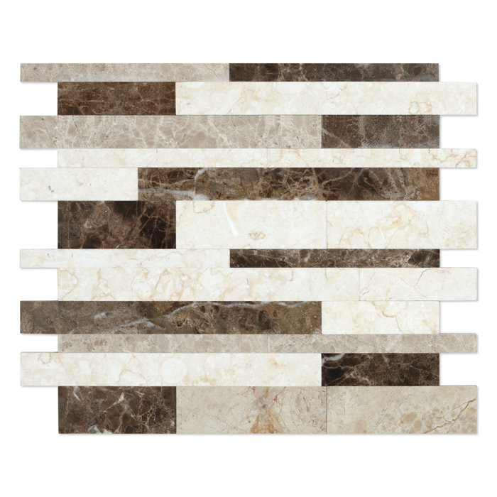 Speed tiles 7.8'' W x 1.26'' L Natural Stone Peel and Stick Mosaic Tile ...