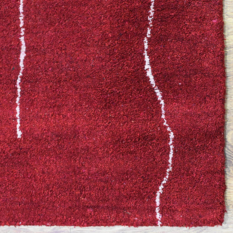 Wicked HAND KNOTTED LOOM SILK ECO-FRIENDLY AREA RUGS  - Red & White Color, Contemporary Design, Rectangle 9' x 12'