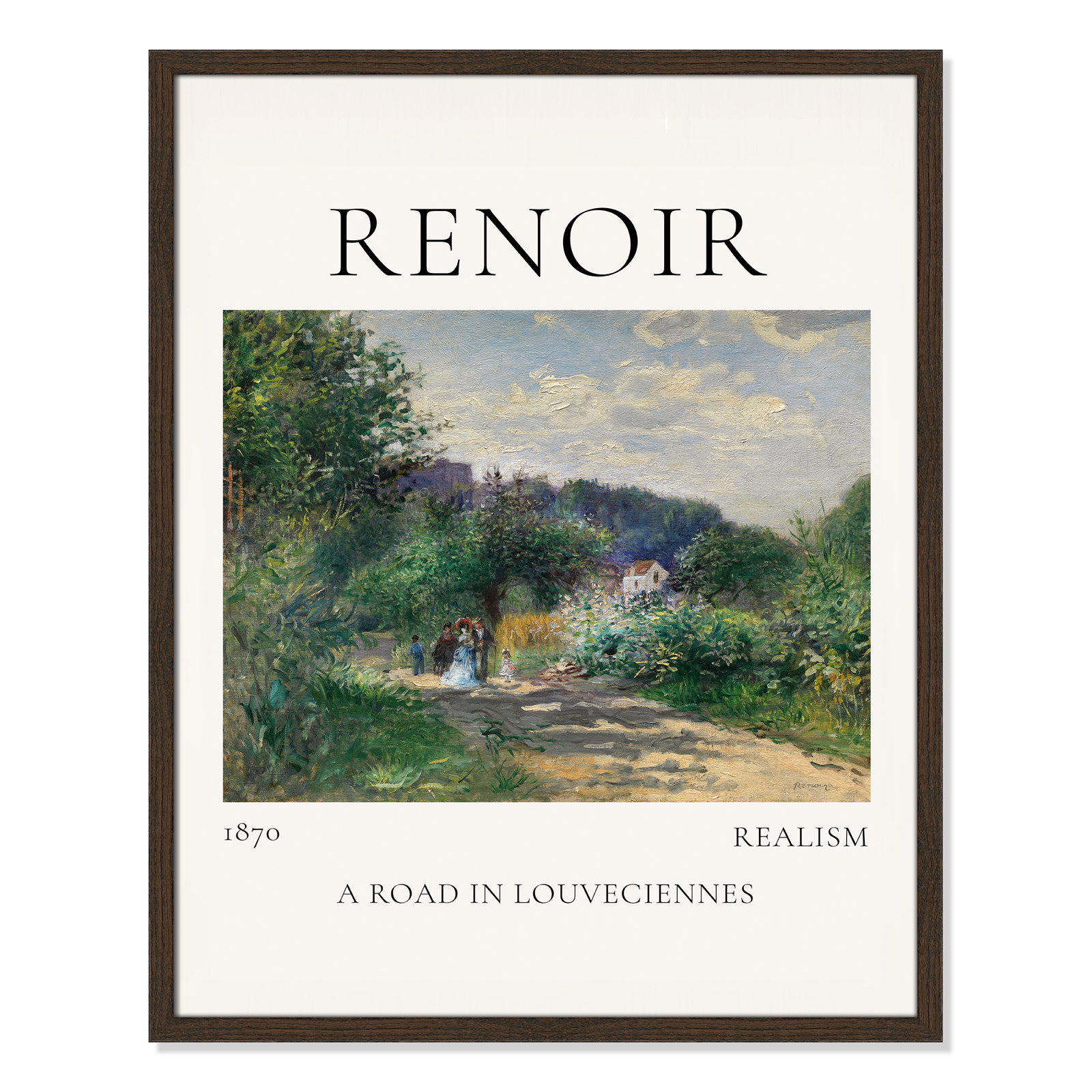 Rocchetto "A Road in Louveciennes" Print, Walnut Single Picture Frame, No, 29.5" H x 23.5" W x 0.75" D
