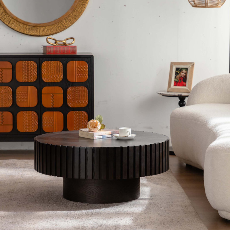 Table basse ronde, Noyer