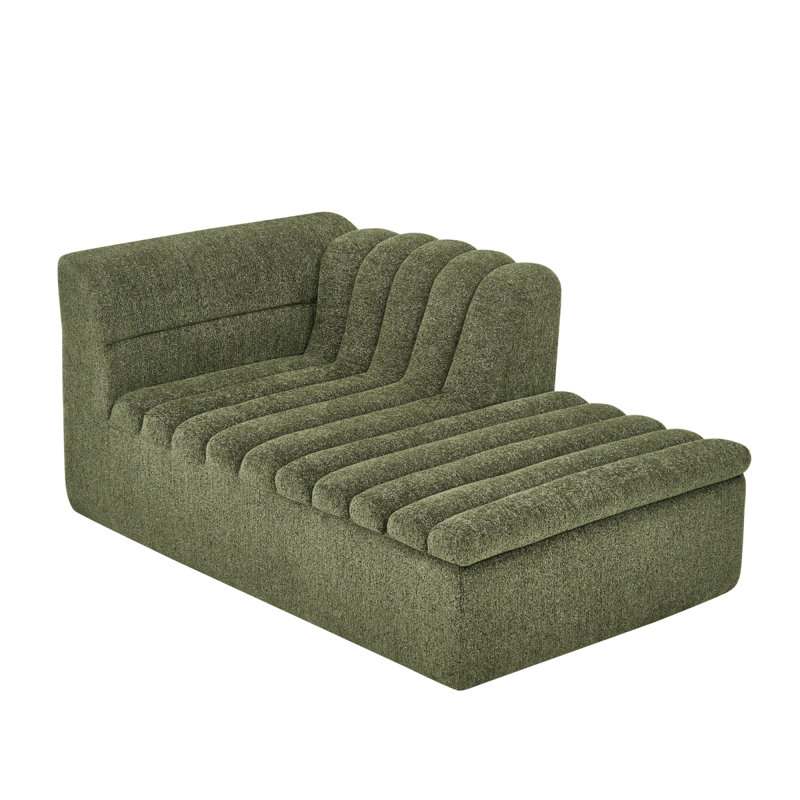 Canapé modulaire en L de 106 po avec méridienne modulaire en L avec méridienne rembourrée avec accoudoirs en forme de vague et sans accoudoirs inclus