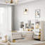 Lit plateforme en bois avec tiroirs et compartiments de rangement-396685685