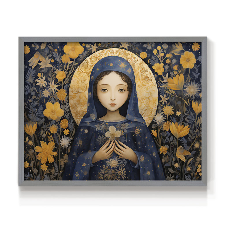 Série religieuse - Imprimé encadré - Restickable, Gris, H 11 po x l 14 po