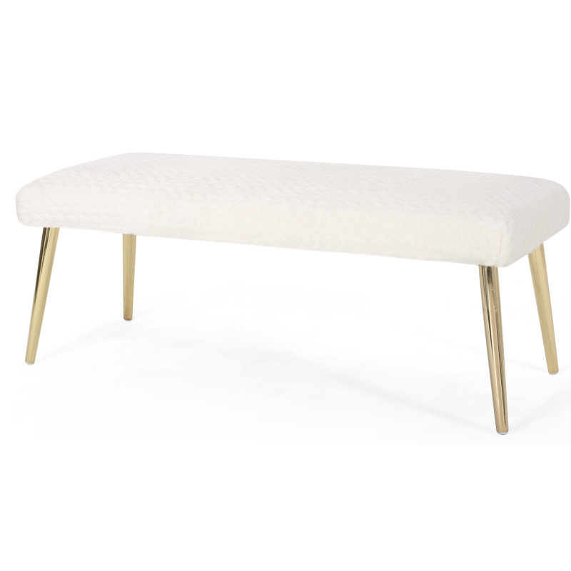 Banc en métal à motif Nixon, Blanc