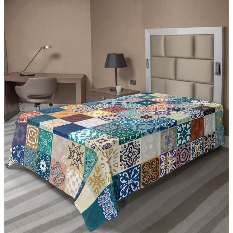 Ambesonne Top Flat Sheet Royal, Twin XL Flat Sheet, Multicolor Patchwork 2