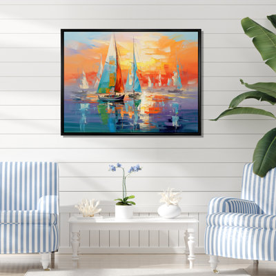 Voilier abstrait Coastal Symphony II - bateau à voile, art mural