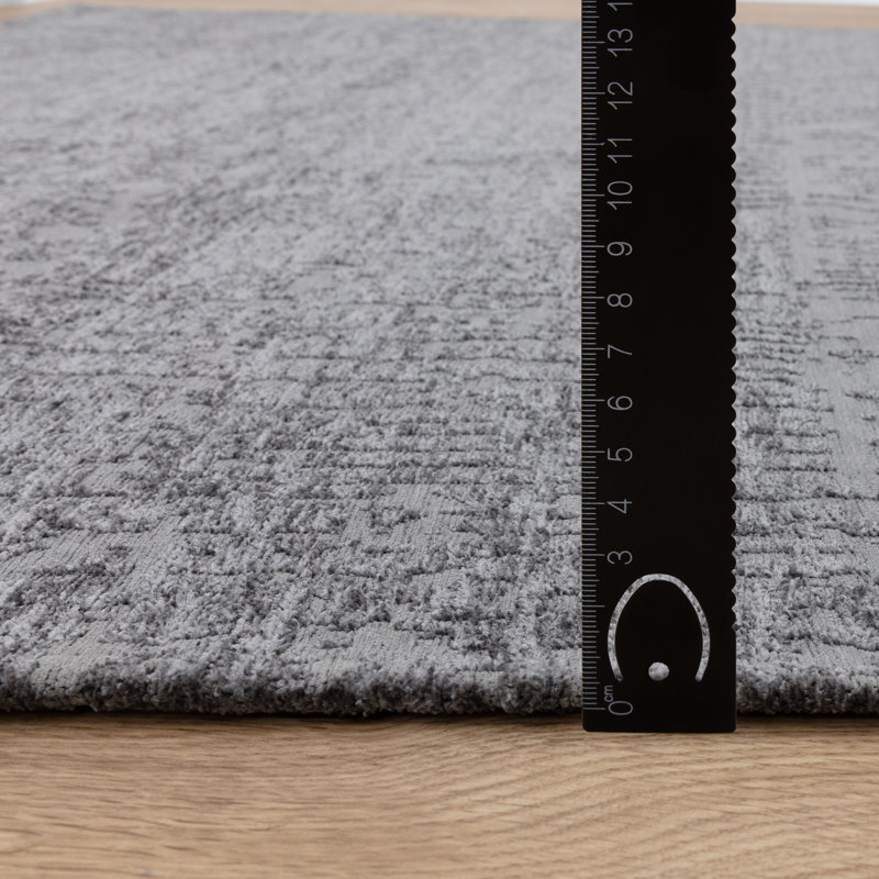 Aionna Flatweave Carbon Grey Rug, Rectangle 160 x 230cm
