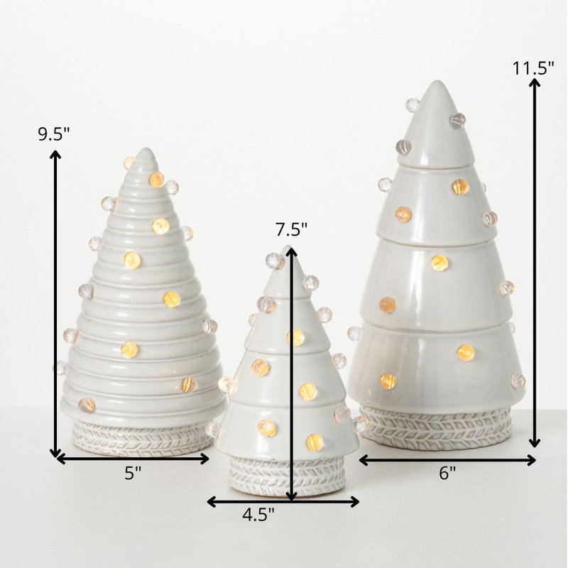 Ensemble d'arbres lumineux 3 pièces