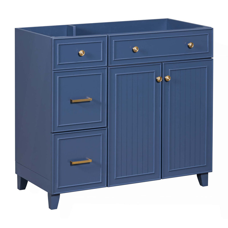Meuble-lavabo bleu 36 po, lavabo non inclus
