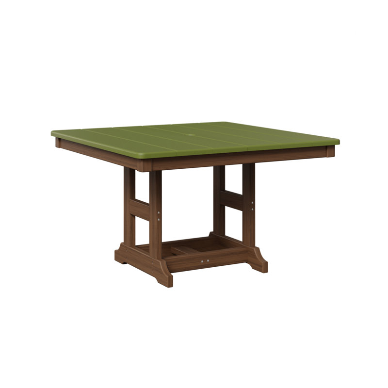 Table carrée berlinoise pour enfants 33 po Berlin, Vert kiwi, Acajou antique