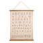 Décoration murale toile et bois avec chiffres alphabet et support en jute