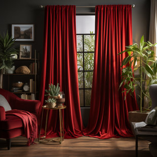 StangH Extra Long Thick Velvet Curtains - Blackout Velvet Drapes Rustic  Home Decor High Ceiling Wall Backdrop for Theater/Parlor/Hallway Faxu  Window