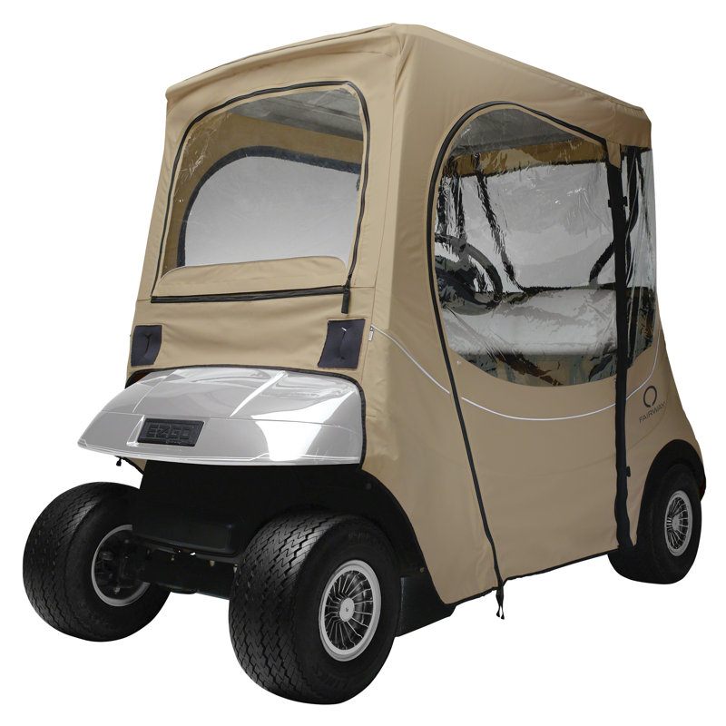 Fairway Buckle Mildew Resistant Golf Cart Cover By Classic Accessories, Khaki