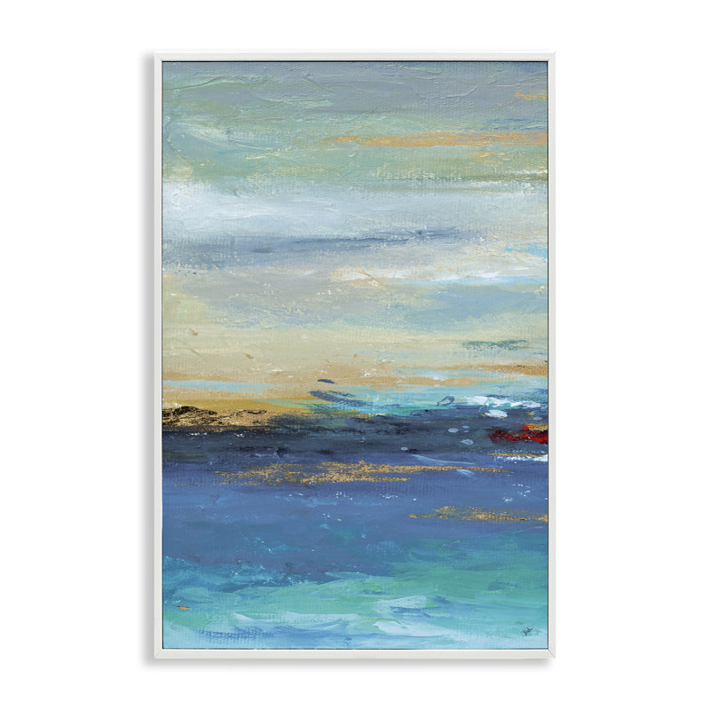 «Ombre Ocean View», estampe numérique encadrée par Patricia Pinto, Giclée encadrée blanc bord de mer, H 30 po x l 20 po