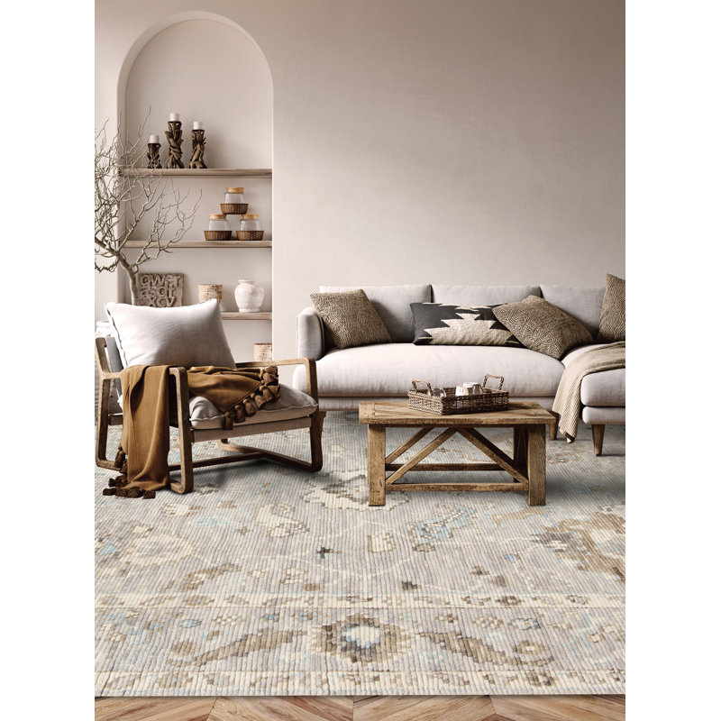 Cascade Hand Knotted Wool Area Rug, Rectangle 6' x 9'