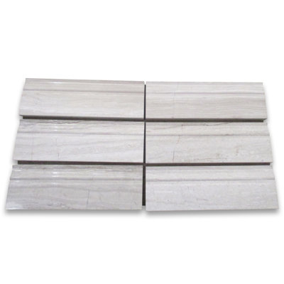 Athens Silver Cream Marble 12.01 in. L x 3.94 in. W Marble Chair Rail