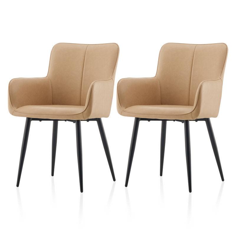 50cm H Upholstered Metal Armchair, Beige