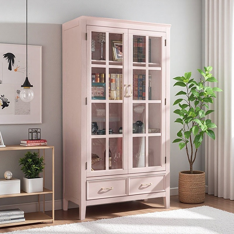 Modern Simple and Light Luxury Display Cabinet, Pink
