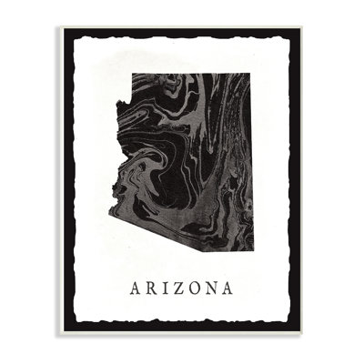 «Marbleed paper Arizona State Silhouette», impression