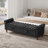 65.5" W Elegant Modern Bedroom Bench With Rolled Armrest-1811838778