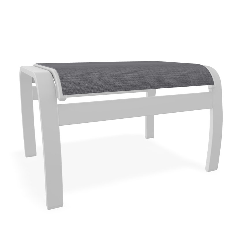Repose-pieds d'extérieur avec coussin Askar, Étain Augustine, Blanc texturé