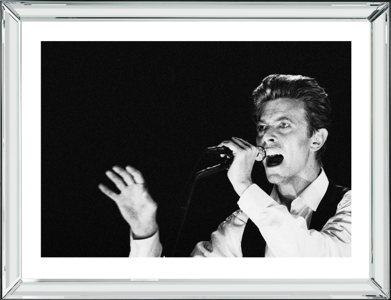David Bowie Performing - Print on Wood