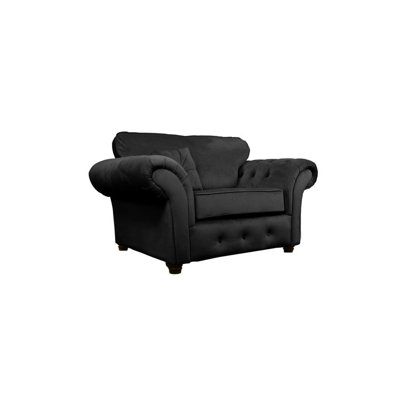 Lila Velvet Chesterfield Chair, Black