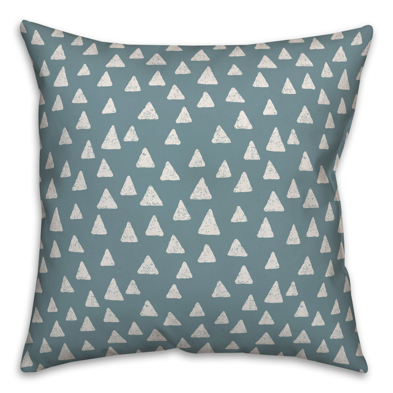 Polka Dots Reversible Throw Pillow, 20" x 20", Blue/White Geometric 5