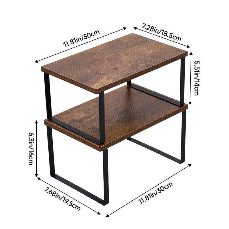 Iron,Wood Bracket Shelf, Black/Brown