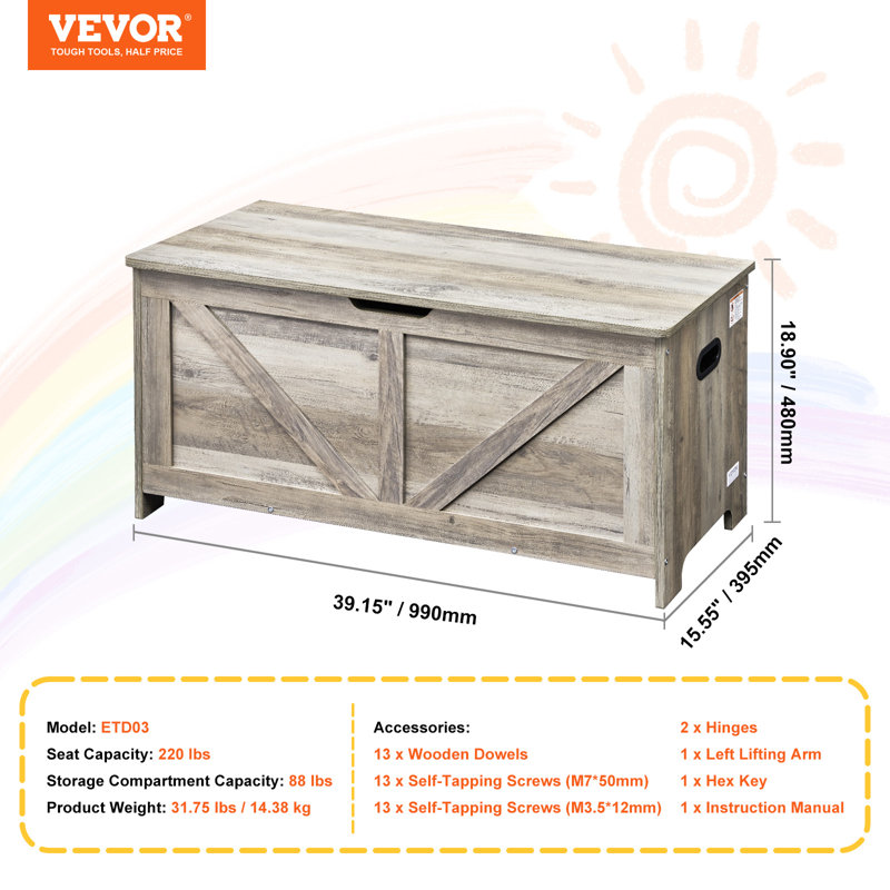 99cm W Solid Wood Storage Rack