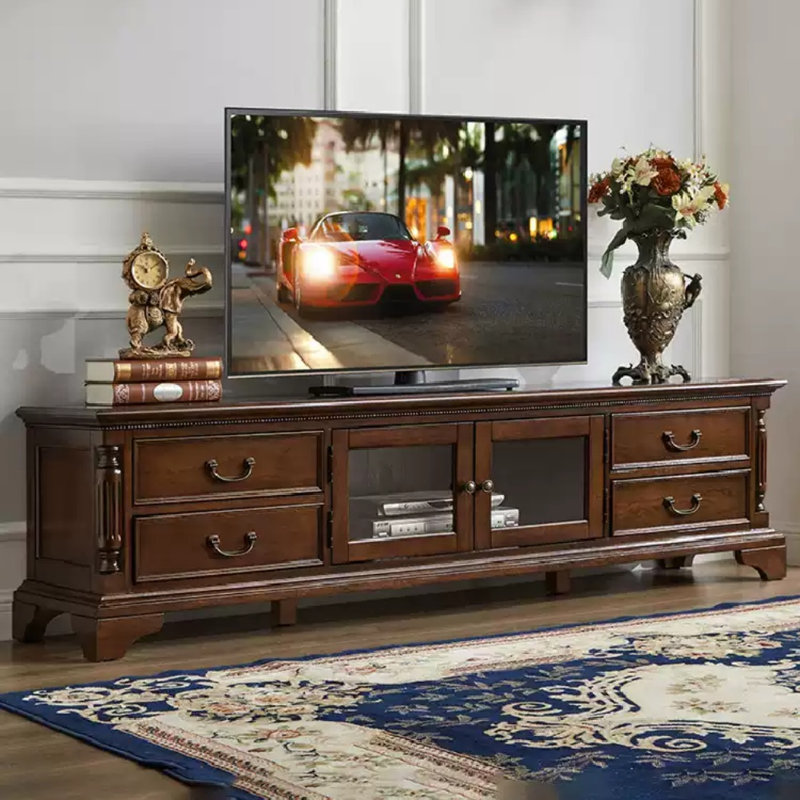 Meuble télé rétro brun, H 21,65 po x L 86,61 po x l 17,72 po
