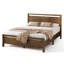 Grand lit en bois massif avec tête et pied de lit à finition nacrée, brun foncé-129400679-129400681