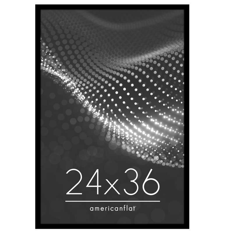 Cadre photo Americanflat - Cadre pour affiche à bordure mince avec plexiglas, Black, 24" x 36"