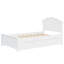 Lit plateforme simple en bois avec tête de lit, pied de lit et deux tiroirs spacieux, blanc, aucun sommier requis (matelas non inclus)