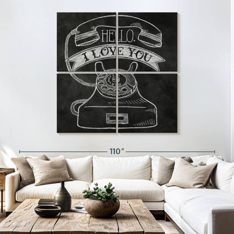 Craie Tergel Hello I Love You, H 74 po x l 74 po