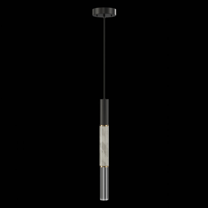 Antonia 1 - Light LED Pendant, Standard Black Iron/Brass